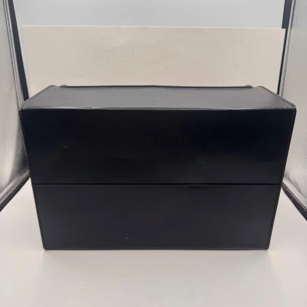 Nesco Metal Roll Top Bread Box Black Hand Toleware Painted Strawberry Floral USA